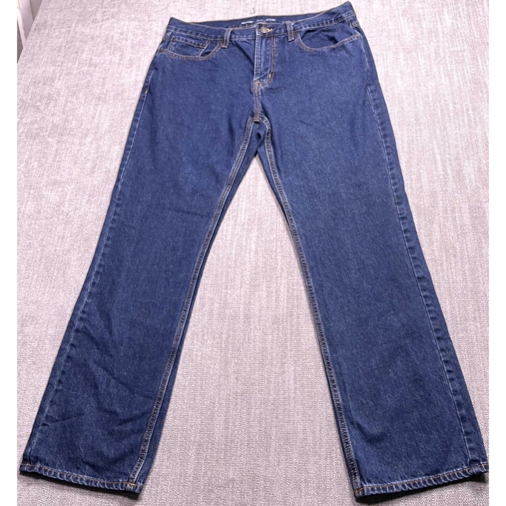 Old Navy Built In Tough Straight Jeans Mens 36x32 Blue Denim Cotton Medium Wash